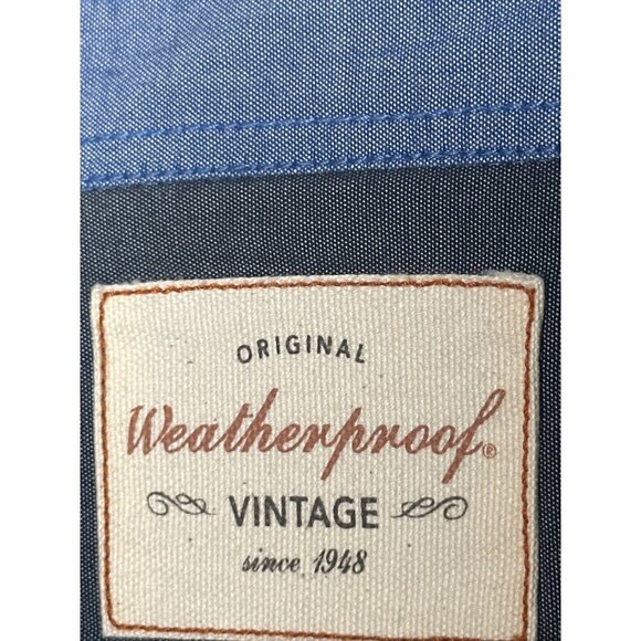 NWT Original Weatherproof Vintage button up shirt men's XXL blue plaid - Picture 5 of 9